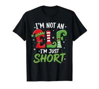 I'm Not an Elf I'm Just Short Merry Christmas Elf Xmas Funny Value Graphic T-Shirt, Men, Black, M