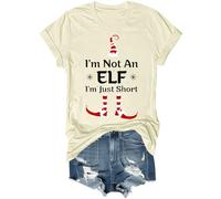 Im Not an Elf Im Just Short Shirt Funny Christmas Xmas Family Pajamas Clothes for Women Men