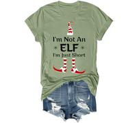 Im Not an Elf Im Just Short Shirt Funny Christmas Xmas Family Pajamas Clothes for Women Men Green
