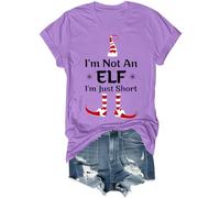 Im Not an Elf Im Just Short Shirt Funny Christmas Xmas Family Pajamas Clothes for Women Men Purple