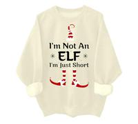 Im Not An Elf Im Just Short Sweatshirt Funny Christmas Xmas Family Pajamas Sweaters For Women Men