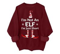 Im Not An Elf Im Just Short Sweatshirt Funny Christmas Xmas Family Pajamas Sweaters For Women Men Claret