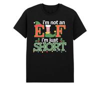 I'm Not an Elf, I'm Just Short T-Shirt - Funny Christmas Humor Tee for Men and Women Black