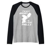 I'm Not Angry I'm from Philly Philadelphia PA Tourism Raglan Baseball Tee