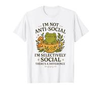I'm Not Anti-Social Selectively Social Cute Frog Sarcasm T-Shirt