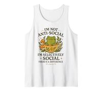 I'm Not Anti-Social Selectively Social Cute Frog Sarcasm Tank Top