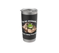 I'm Not Antisocial I’m Just Hiding from Idiots Frog Seashell Stainless Steel Insulated Tumbler