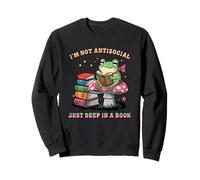 Im Not Antisocial Just Deep In A Book Frog Sweatshirt