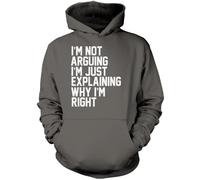 I'm Not Arguing I'm Just Explaining Why I'm Right - Unisex Hoodie - Funny Moody Teen Grumpy Old L Grey
