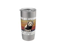 I'm Not Arguing, I'm Right Cute Red Panda Sarcastic Joke Stainless Steel Insulated Tumbler