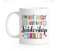 I'm Not Bossy I Just Have Leadership Skills 11 Oz Novelty Drinking Cup, Funny Novelty Coffee Mug for Mentor, Leadership Thank You Gifts for Supervisor Manger, Boss Day Gifts for Boss Lady