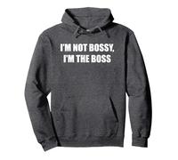 I'M Not Bossy, I'M The Boss Pullover Hoodie, Adult Unisex, Dark Heather Grey, S