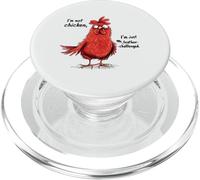 I'm Not Chicken Feather Challenged Funny Rooster Design PopSockets PopGrip for MagSafe