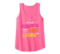 I'm Not Competitive I Just Hate Losing Funny Board Game Tank Top, Women, Neon Pink, X-Large