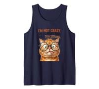 Im Not Crazy My Glasses are Just Too Strong Funny Cat Nerdy Tank Top