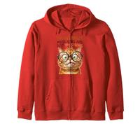 Im Not Crazy My Glasses Are Just Too Strong Funny Cat Nerdy Zip Hoodie