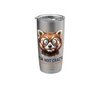 Im Not Crazy My Reality is Just Different Red Panda Glasses Stainless Steel Insulated Tumbler