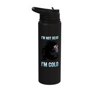 I'm Not Dead I'm Cold Funny Lizard Iguana Coffee Drinker Stainless Steel Insulated Water Bottle