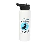 I'm Not Dead I'm Cold Funny Lizard Winter Reptile Humor Stainless Steel Insulated Water Bottle