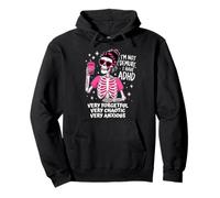 I'm Not Demure I Have ADHD Funny Sarcastic Skeleton Women Pullover Hoodie