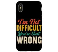 I'm Not Difficult You're Just Wrong Funny Sarcastic Retro Case for iPhone X/XS