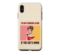 I'm Not Drinking Alone If The Cat's Home Retro Wine Lover Case for iPhone XS Max