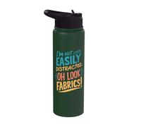 I'm Not Easily Distracted Oh Look Fabrics Stainless Steel Insulated Water Bottle