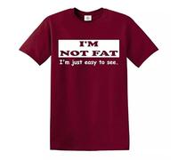 I'm Not Fat I'm Just Easy to See Men's T-Shirt Funny Party Gift Idea Top Tee(Maroon,4XL)