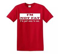 I'm Not Fat I'm Just Easy to See Men's T-Shirt Funny Party Gift Idea Top Tee(Red,4XL)