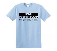 I'm Not Fat I'm Just Easy to See Men's T-Shirt Funny Party Gift Idea Top Tee(Sky Blue,3XL)