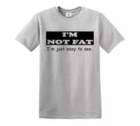 I'm Not Fat I'm Just Easy to See Men's T-Shirt Funny Party Gift Idea Top Tee(Sport Grey,4XL)
