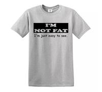 I'm Not Fat I'm Just Easy to See Men's T-Shirt Funny Party Gift Idea Top Tee(Sport Grey,L)