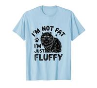 I'm Not Fat I'm Just Fluffy Persian Longhair Cat T-Shirt, Men, Baby Blue, X-Large