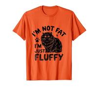 I'm Not Fat I'm Just Fluffy Persian Longhair Cat T-Shirt, Men, Orange, Medium