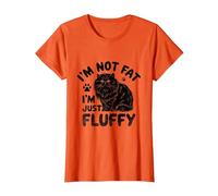 I'm Not Fat I'm Just Fluffy Persian Longhair Cat T-Shirt, Women, Orange, Medium