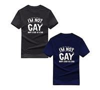 I'm not Gay but $20 is $20 T-Shirt Prank Not Gay Comic Gift Tee Top (Black, L, l)