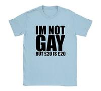Im Not Gay Mens T-Shirt Medium Light Blue Funny Joke Rude Offensive Gift Present