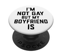 Im Not Gay My BOYFRIEND IS Funny Gag Gift Cute Gay Couples PopSockets Adhesive PopGrip