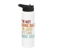 Im Not Going Bald Im Just Getting More Head Retro Bald Guy Stainless Steel Insulated Water Bottle