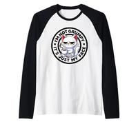I'm Not Grumpy It's Just My Face Cat Irony And Sarcasm Cat Raglan Baseball Tee