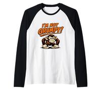 I'm Not Grumpy Monkey Funny Moody Joke Mental Health Raglan Baseball Tee