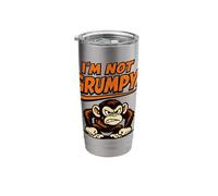 I'm Not Grumpy Monkey Funny Moody Joke Mental Health Stainless Steel Insulated Tumbler