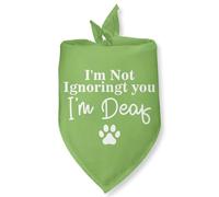 I'm Not Ignoring You I'm Deaf Dog Bandana Must Haves for Deaf Dogs Bandanas | Dog Adoption Day Adopted Dog Bandana Adopt Me Deaf Pets Scarf for Small Medium Dogs & Cats