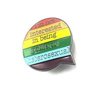 Im Not Interested In Being Polite Or Heterosexual Gay LGBT Pride Flag Proud Metal Enamel Pin Badge