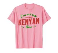 I'm NOT Late I'm ON Kenyan TIME - Funny Proud Kenya Flag T-Shirt, Men, Pink, XX-Large