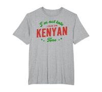 I'm NOT Late I'm ON Kenyan TIME - Funny Proud Kenya Flag T-Shirt, Men's Big and Tall, Heather Grey, 6X Tall