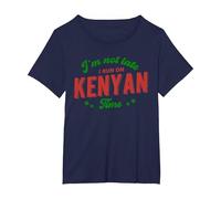 I'm NOT Late I'm ON Kenyan TIME - Funny Proud Kenya Flag T-Shirt, Women's Plus, Navy Blue, 2X