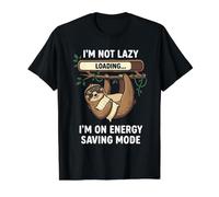I'm Not Lazy Energy Saving Mode Sloth Loading Adult Humor Value Graphic T-Shirt, Men, Black, S