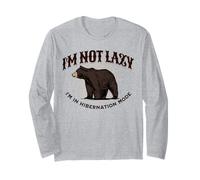 I'm Not Lazy Hibernation Mode Funny Sleepy Bear Camping Long Sleeve T-Shirt
