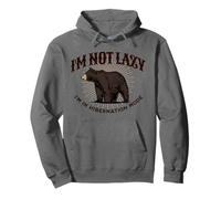 I'm Not Lazy Hibernation Mode Funny Sleepy Bear Camping Pullover Hoodie